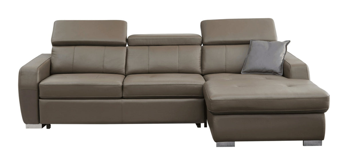 1822 Sectional Right W/Bed In Grayish Brown Taupe - 1822Sectional | ESF - 1822SECTIONAL - Home Elegance USA - 3