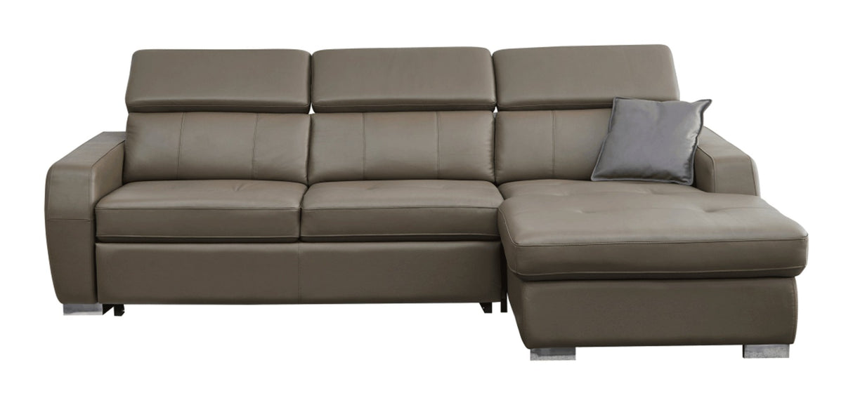 1822 Sectional Right W/Bed In Grayish Brown Taupe - 1822Sectional | ESF - 1822SECTIONAL - Home Elegance USA - 4