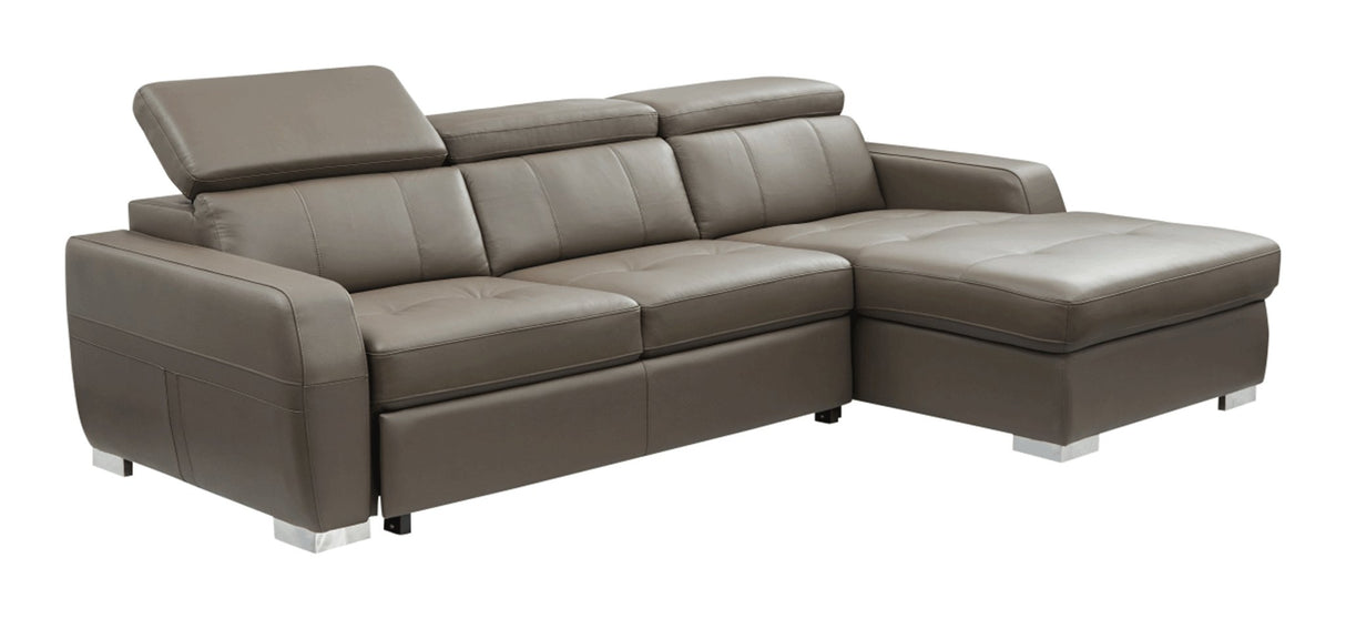 1822 Sectional Right W/Bed In Grayish Brown Taupe - 1822Sectional | ESF - 1822SECTIONAL - Home Elegance USA - 6