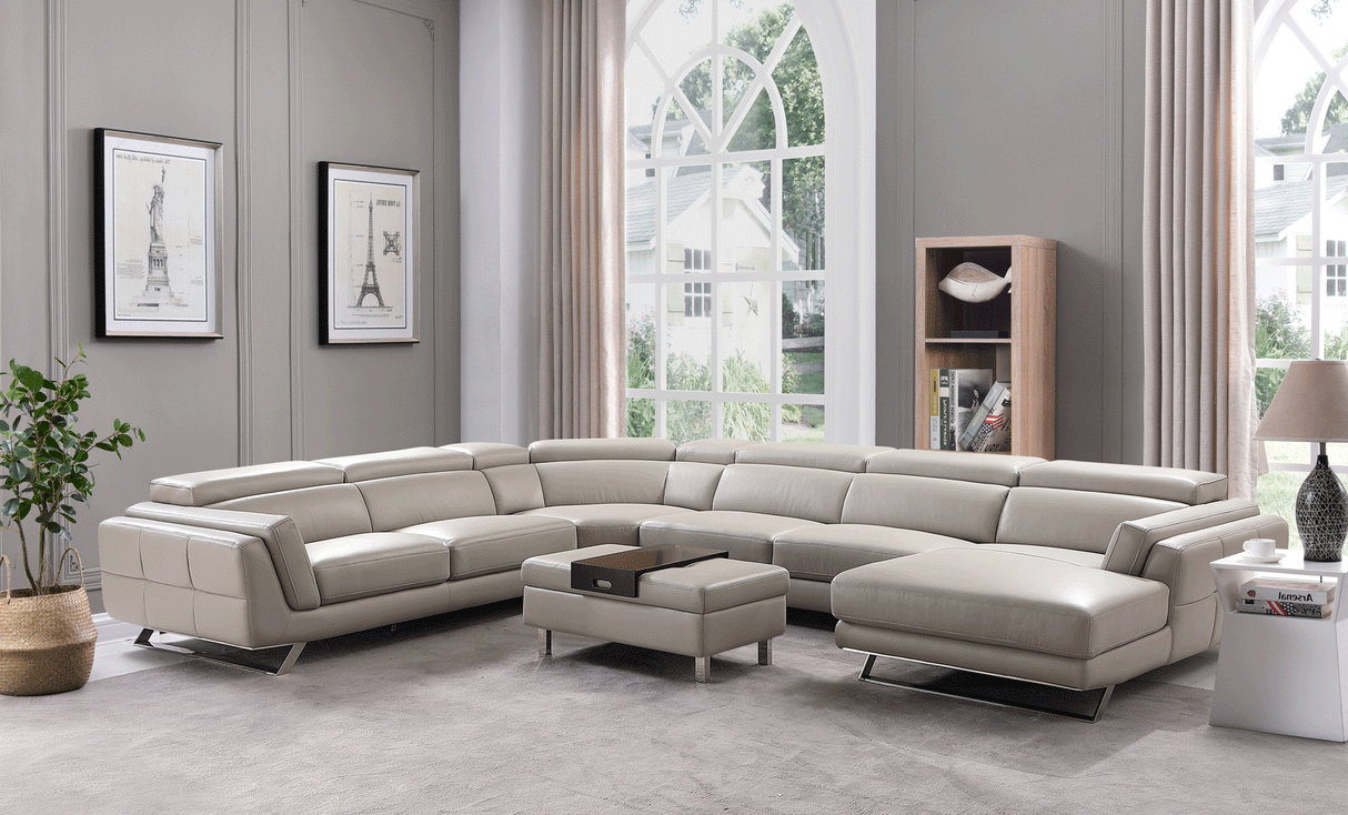 Esf Furniture - Sectional Right In Light Grey - 582-Sectional Right