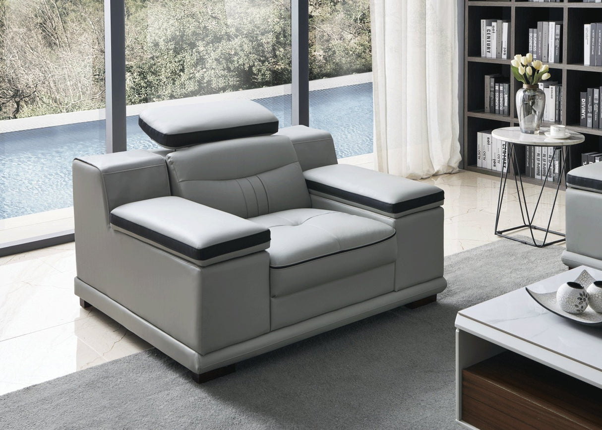 908 Armchair In Light Grey - 908Chair | ESF - 908CHAIR - Home Elegance USA - 2