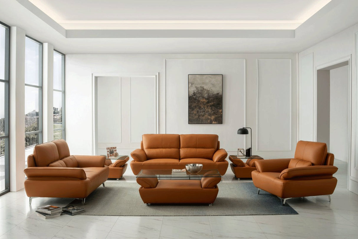 2 Piece 1810 Sofa Set In Orange - 1810Sl | ESF | Home Elegance USA