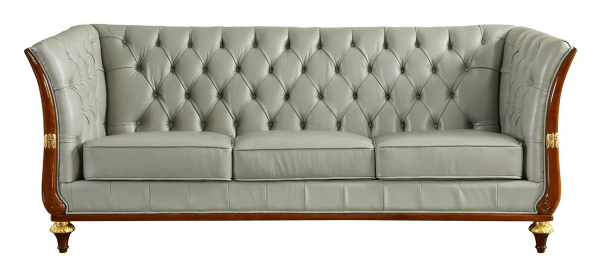 401 Grey Leather Sofa - 4013 | ESF | Home Elegance USA