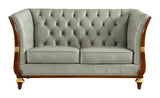 401 Grey Leather Loveseat - 4012 | ESF | Home Elegance USA