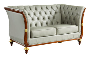 401 Grey Leather Loveseat - 4012 | ESF