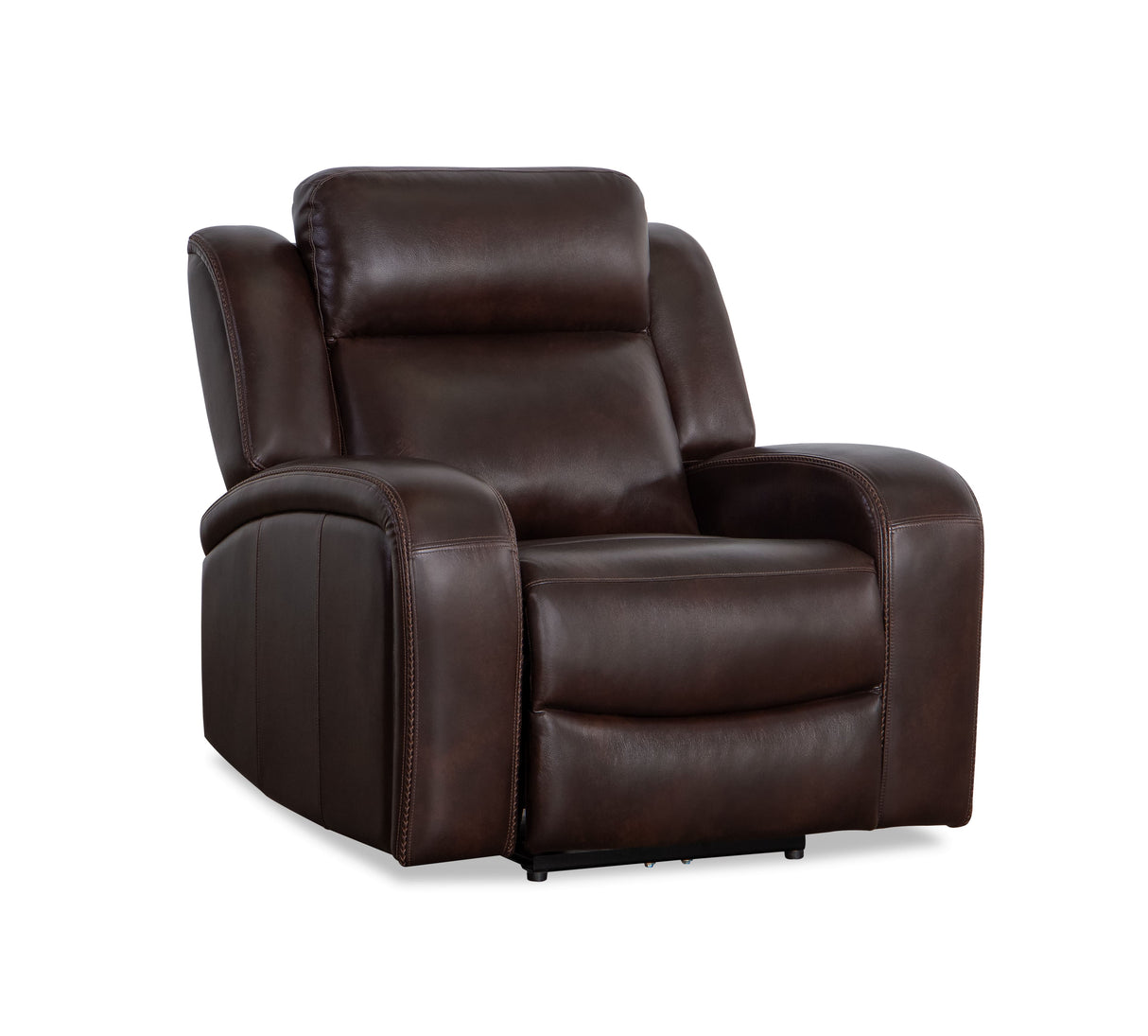 Brown leather recliner chair on a white background