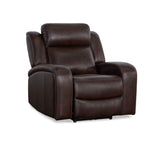 Brown leather recliner chair on a white background
