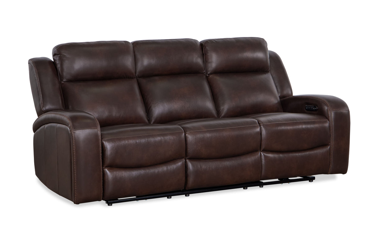 Logan P2 Italian leather sofa (86×40×43), Dual power recline included.