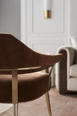 Louisette Accent Chair Galway Burl & Champagne Gold | Caracole Upholstery