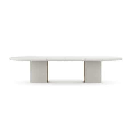 Love Extendable Dining Table Matte Pearl | Caracole Classic