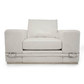 Aico Furniture - Mia Bella  Ciras Leather Chair In Cream Color Mb-Ciras35-Crm-13 - Home Elegance USA