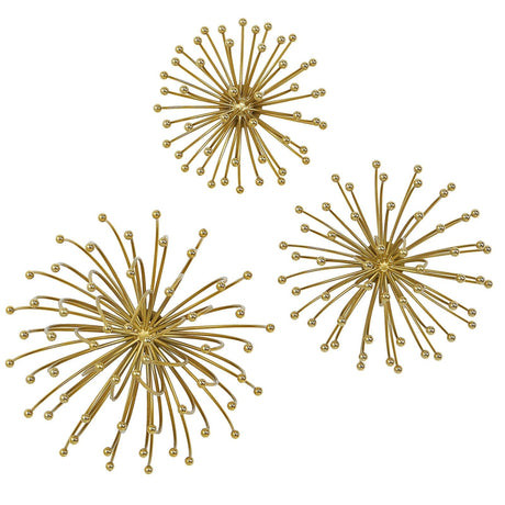 Aga Gold Metal Wall Decor - Set Of 3 | Uttermost - UM - 04337 - Home Elegance USA - 1