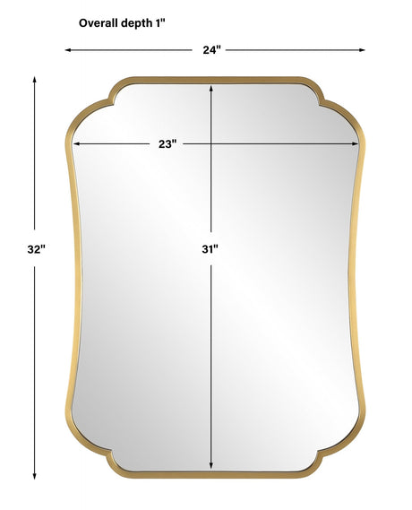 Athena Brushed Brass Mirror | Uttermost | Home Elegance USA
