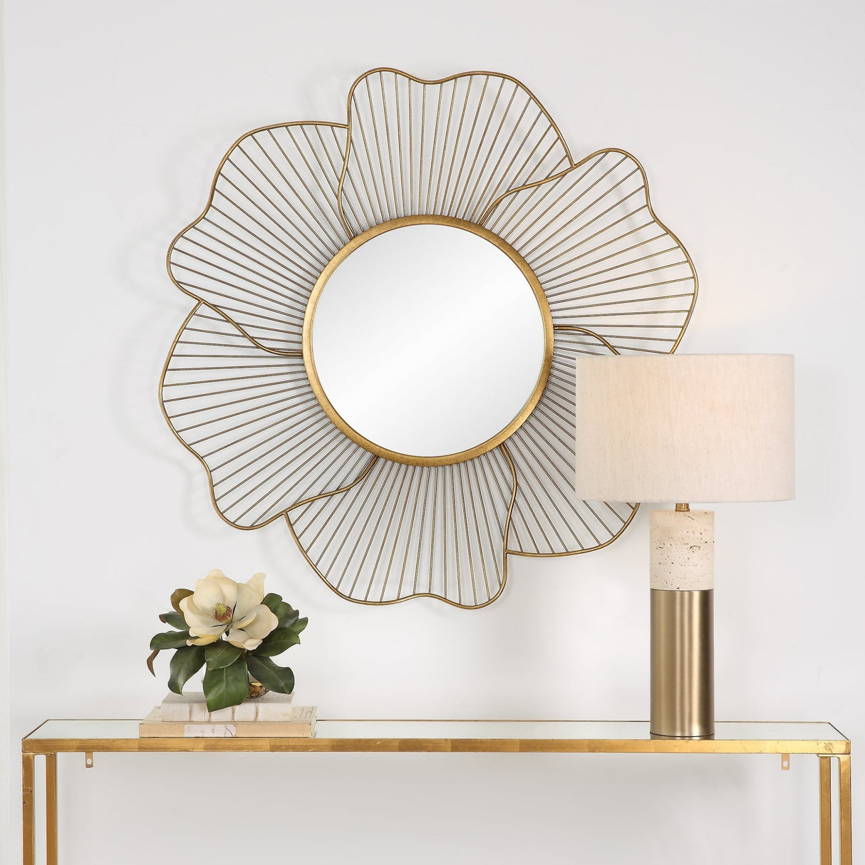 Blossom Gold Floral Mirror | Uttermost - UM - 09912 - Home Elegance USA - 2