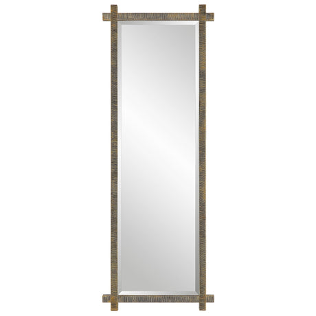 Abanu Ribbed Gold Dressing Mirror | Uttermost - UM - 09917 - Home Elegance USA - 1