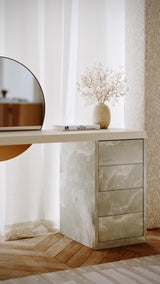 Monaco Vanity | Caracole Classic | Almond Milk & Green Onyx | CLA-425V-073 - sold by Home Elegance USA