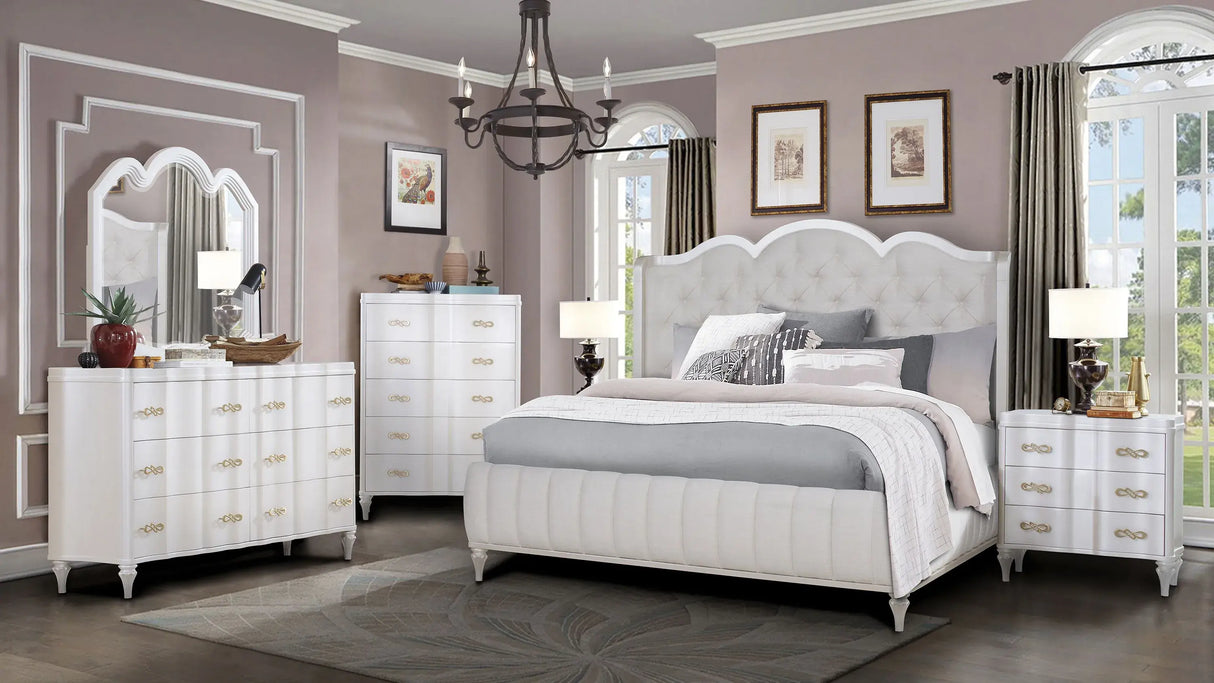 Madona Bed In Pearl Finish | Cosmos