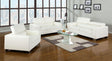 Makri Contemporary White Bonded Leather Living Room Set by Furniture of America Furniture of America