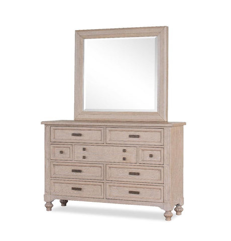 Marina Dresser & Mirror by Cosmos Furniture with rich wood, styled in a classic transitional design.
