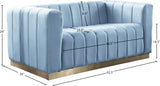 Marlon 3 Piece Living Room Set In Sky Blue - 603Skyblu-S-3Set | Meridian - sold by Home Elegance USA