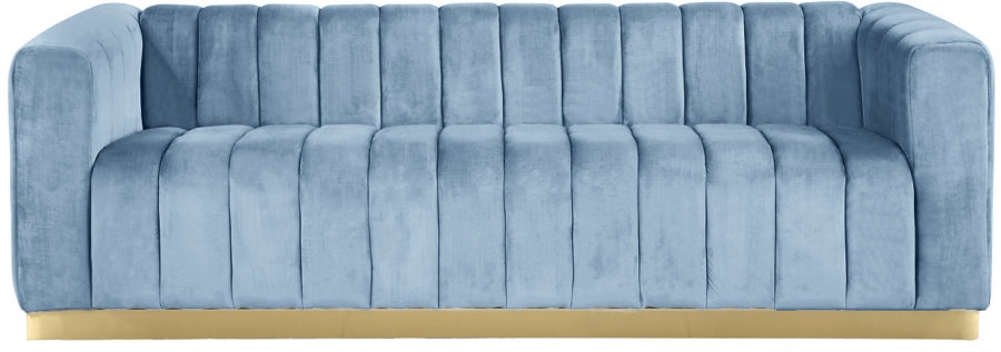 Marlon 3 Piece Living Room Set In Sky Blue - 603Skyblu-S-3Set | Meridian - sold by Home Elegance USA