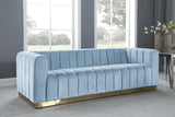 Marlon 3 Piece Living Room Set In Sky Blue - 603Skyblu-S-3Set | Meridian - sold by Home Elegance USA
