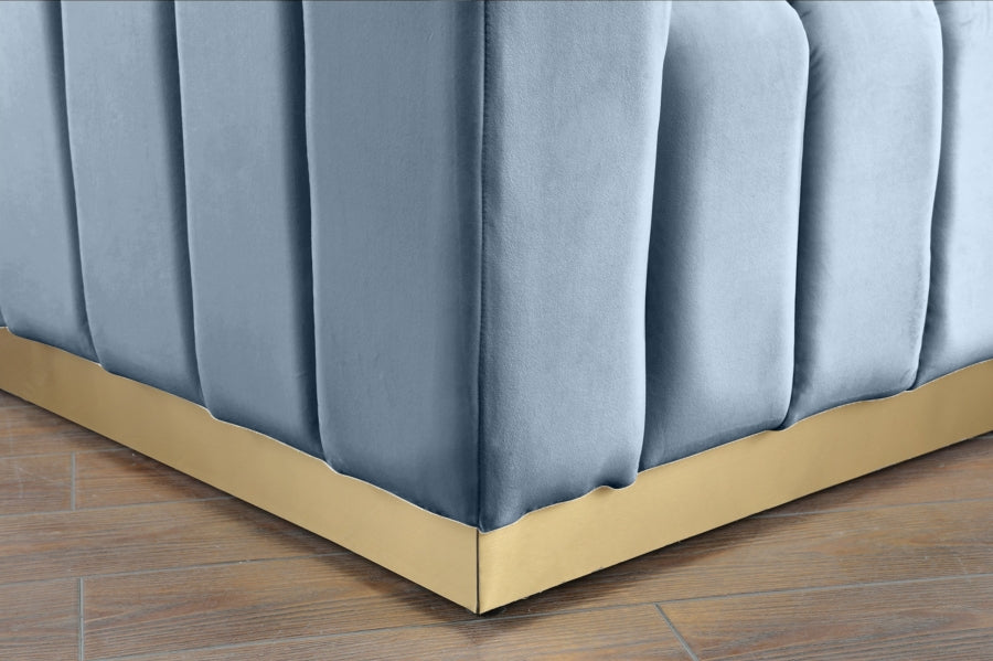 Marlon 3 Piece Living Room Set In Sky Blue - 603Skyblu-S-3Set | Meridian - sold by Home Elegance USA
