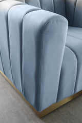 Marlon 3 Piece Living Room Set In Sky Blue - 603Skyblu-S-3Set | Meridian - sold by Home Elegance USA