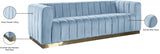 Marlon 3 Piece Living Room Set In Sky Blue - 603Skyblu-S-3Set | Meridian - sold by Home Elegance USA