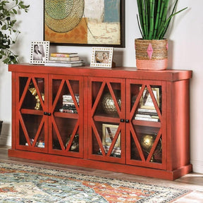 Melia Rustic Solid Wood Cabinet by Furniture of America