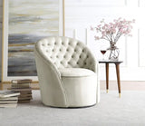 Alessio Velvet Accent Chair In Cream - 501Cream | Meridian - 501Cream - Home Elegance USA - 2