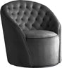 Alessio Velvet Accent Chair In Grey - 501Grey | Meridian