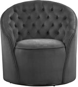 Meridian Furniture - Alessio Velvet Accent Chair In Grey - 501Grey