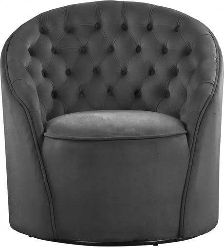 Alessio Velvet Accent Chair In Grey - 501Grey | Meridian - 501Grey - Home Elegance USA - 4