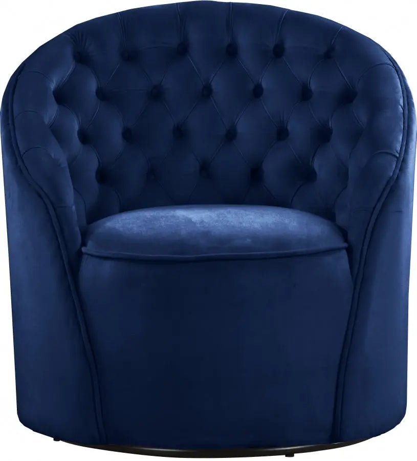 Alessio Velvet Accent Chair In Navy - 501Navy | Meridian - 501Navy - Home Elegance USA - 4