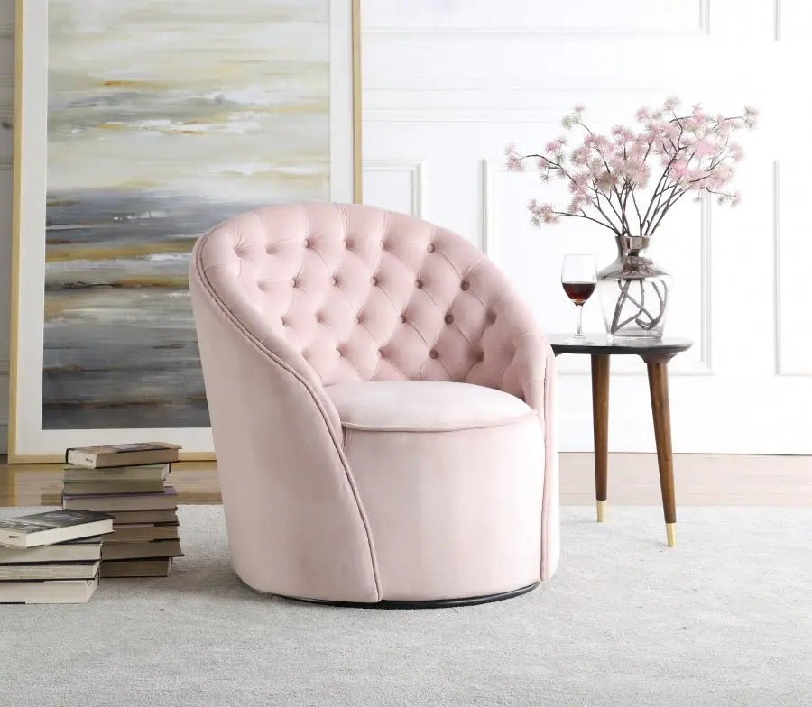 Alessio Velvet Accent Chair In Pink - 501Pink | Meridian - 501Pink - Home Elegance USA - 2