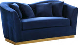 Arabella 3 Piece Living Room Set In Navy - 617Navy - S - 3Set | Meridian - 617Navy - S - 3SET - Home Elegance USA - 4