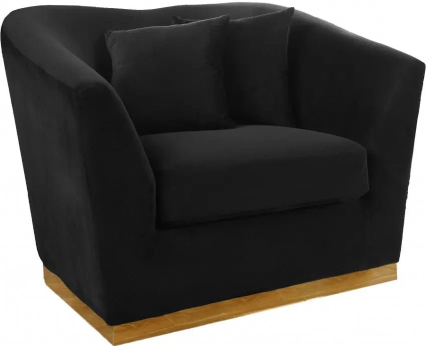 Arabella Velvet Chair In Black - 617Black - C | Meridian - 617Black - C - Home Elegance USA - 1