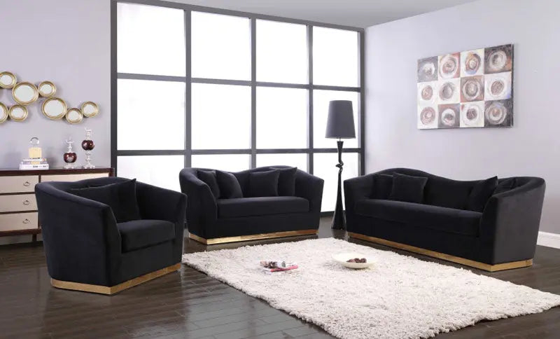 Meridian Furniture - Arabella Velvet Chair In Black - 617Black-C