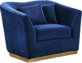 Meridian Furniture - Arabella Velvet Chair In Navy - 617Navy-C