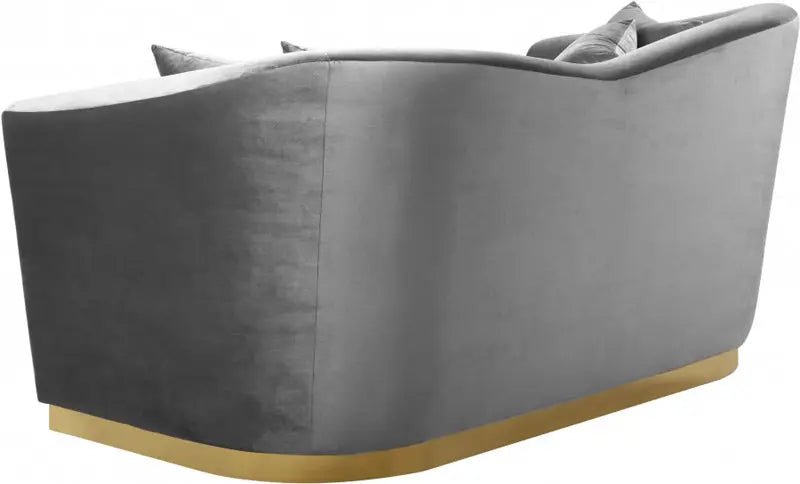 Arabella Velvet Loveseat In Grey - 617Grey - L | Meridian | Home Elegance USA