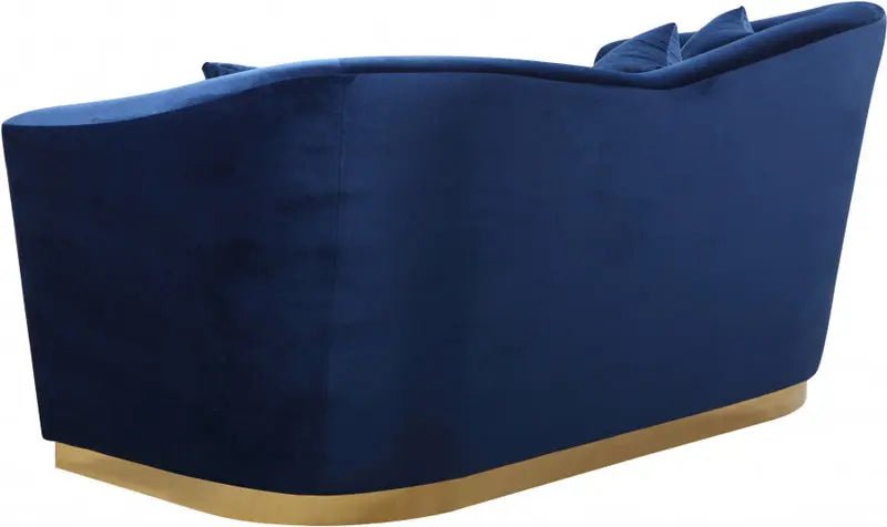 Arabella Velvet Loveseat In Navy - 617Navy - L | Meridian - 617Navy - L - Home Elegance USA - 2