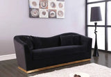 Arabella Velvet Sofa In Black - 617Black - S | Meridian - 617Black - S - Home Elegance USA - 1