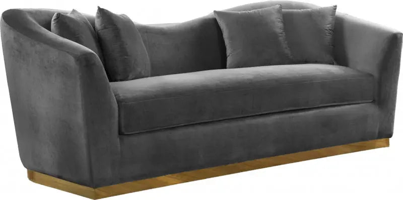 Arabella Velvet Sofa In Grey - 617Grey - S | Meridian - 617Grey - S - Home Elegance USA - 1