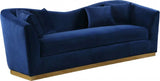 Arabella Velvet Sofa In Navy - 617Navy - S | Meridian - 617Navy - S - Home Elegance USA - 1