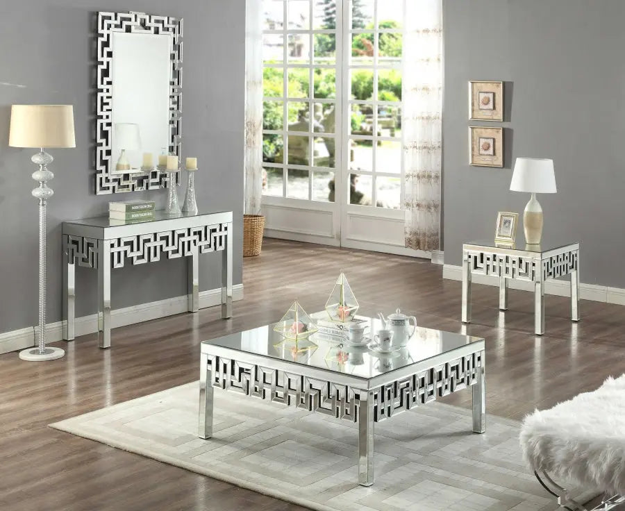 Meridian Furniture - Aria 3 Piece Occasional Table Set In Mirrored - 412-3Set