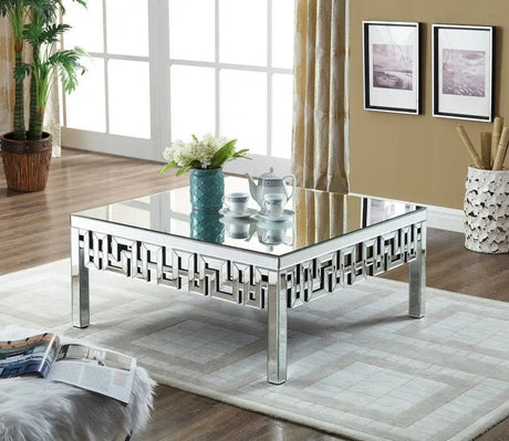 Aria 3 Piece Occasional Table Set In Mirrored - 412 - 3Set | Meridian - 412 - 3SET - Home Elegance USA - 3