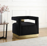 Armani Velvet Accent Chair In Black - 597Black | Meridian - 597Black - Home Elegance USA - 1