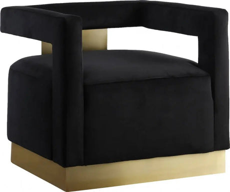 Armani Velvet Accent Chair In Black - 597Black | Meridian - 597Black - Home Elegance USA - 2