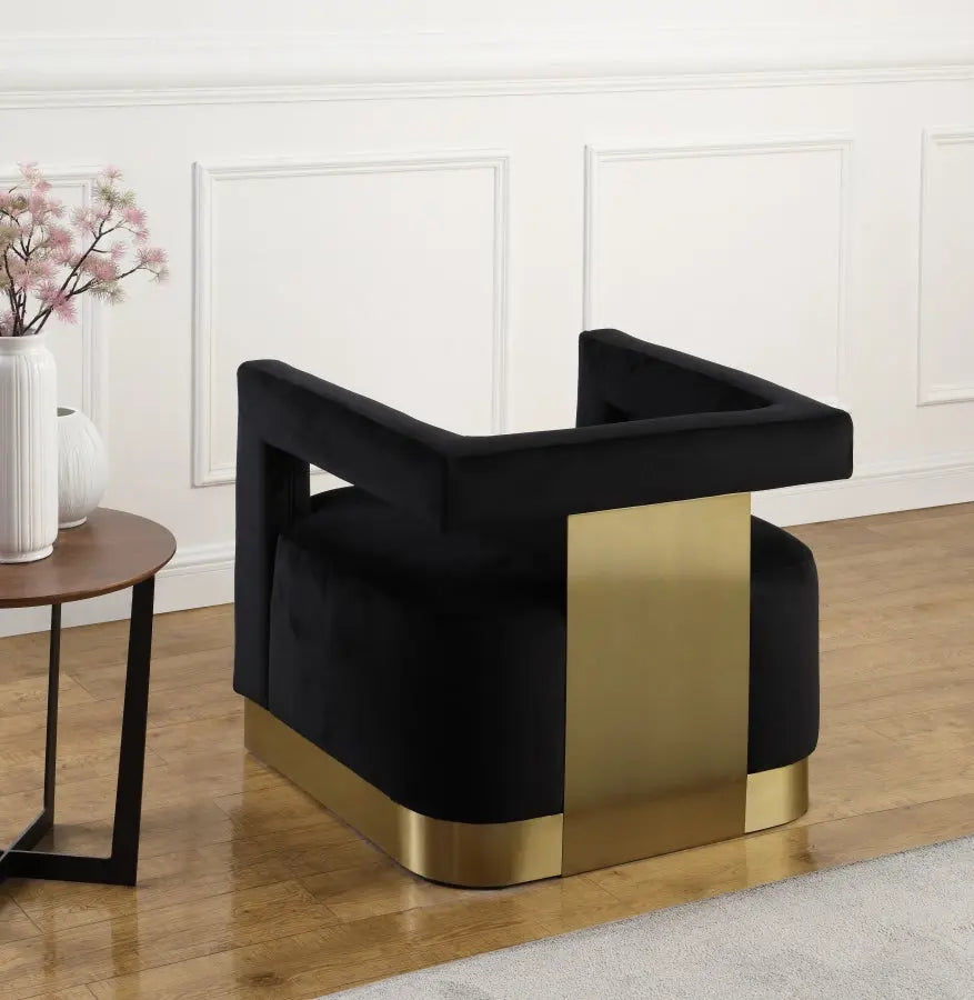 Meridian Furniture - Armani Velvet Accent Chair In Black - 597Black